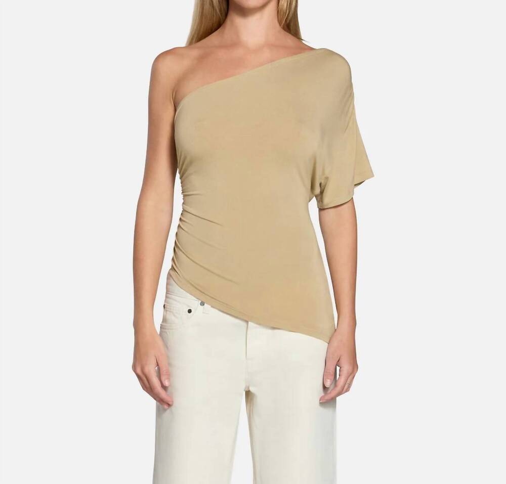 NEW EB DENIM linnea one shoulder top in sand